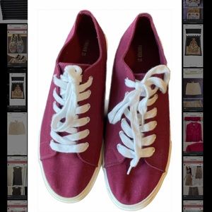Burgundy Low Top Tennis Shoes Size 10